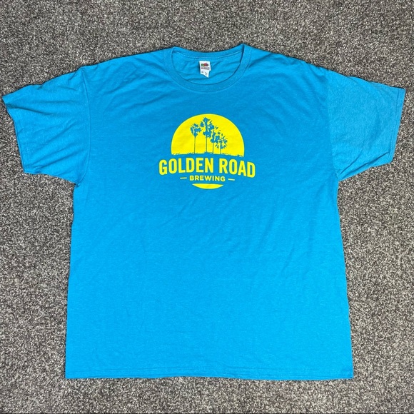 GOLDEN ROAD BREWING Blue & Yellow Graphic Short Sleeve T Shirt - Picture 5 of 6